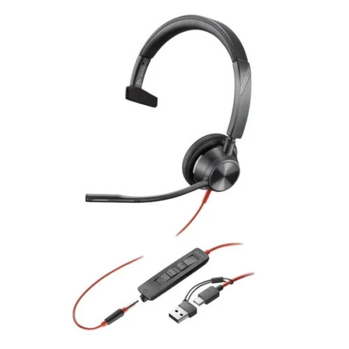 Poly Blackwire 3315 (8X217AA) - მონო ყურსასმენი USB-C და 3.5მმ კონექტორით | Fornet.ge