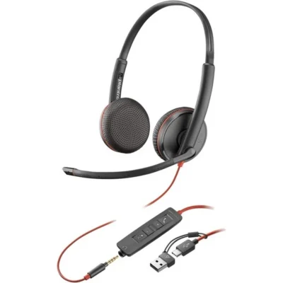 Poly-Blackwire-3325-8X229A6-wired-stereo-headset-usb-c Poly Blackwire 3325 (8X229A6) - სტერეო ყურსასმენი USB-C და 3.5მმ კონექტორით | Fornet.ge