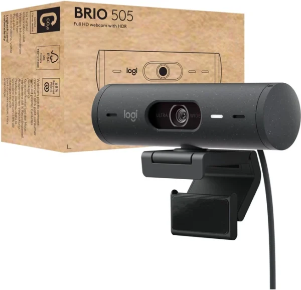 logitech-brio-505-graphite-usb-webcam-fornet ვებ-კამერა Logitech Brio 505 (L960-001459) - Graphite, USB
