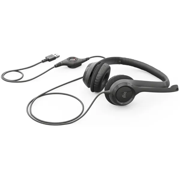 ყურსასმენი Logitech H390 (L981-000406) - USB, ხმაურის დამხშობი მიკროფონით