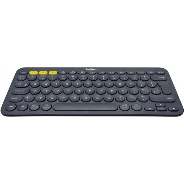 კლავიატურა Logitech K380 (L920-007584) - Bluetooth, მრავალმოწყობილობიანი, მუქი ნაცრისფერი
