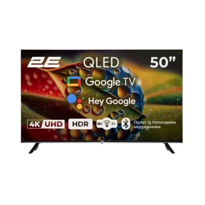 2e-50a77q-qled-4k-tv-front ტელევიზორი 2E 50A77Q 50" QLED 4K Smart Google TV Fornet.ge-ზე