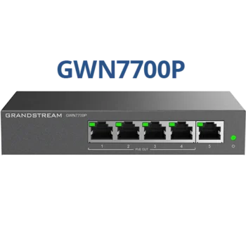 grandstream-gwn7700p-5-port-poe-switch-front Grandstream GWN7700P 5-პორტიანი Gigabit PoE სვიჩი Fornet.ge-ზე