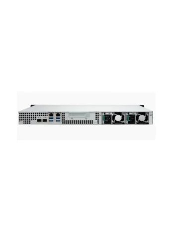 qnap-ts-433eu-back NAS სერვერი QNAP TS-433eU 4-Bay Quad-Core Short-Depth 1U Rackmount NAS, 4GB RAM, 2x 2.5 GbE LAN (TS-433eU)